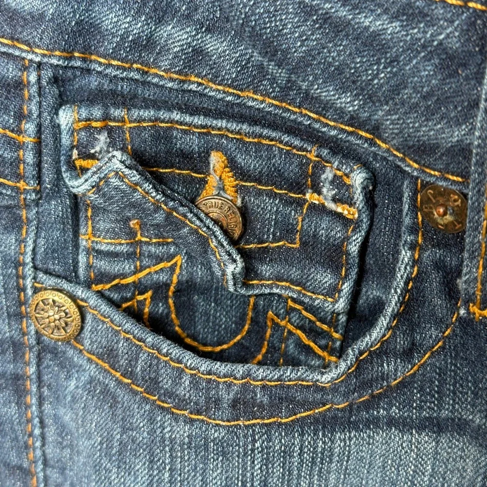 True Religion Becky Bootcut Jeans Blue Low Rise W26 L33 Made in USA WQ1564E67 - Picture 4 of 16